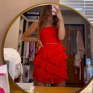 Selfie Leslie Strapless Red Mini Dress